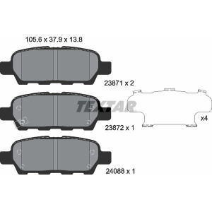 TEXTAR 2387101 Pastillas de freno trasero para X-Trail Qashqai Altima Tiida Murano 350