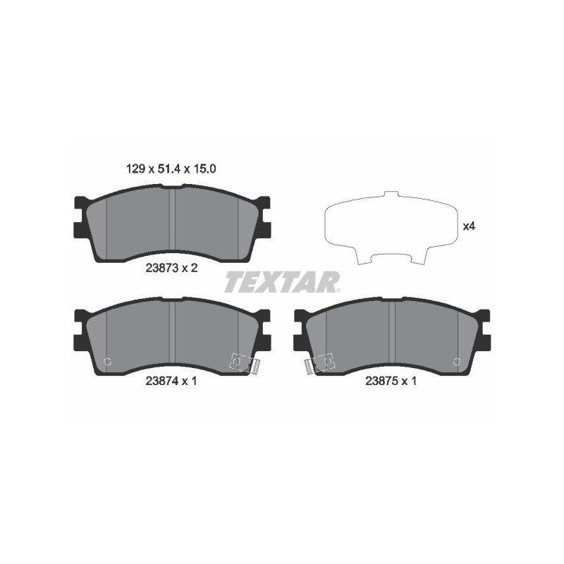 TEXTAR 2387301 Pastiglie freno anteriore per Rio SEPHIA Shuma Carens Clarus Cerato Elan