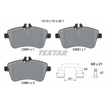 TEXTAR 2388101 Brake Pads Set Front for