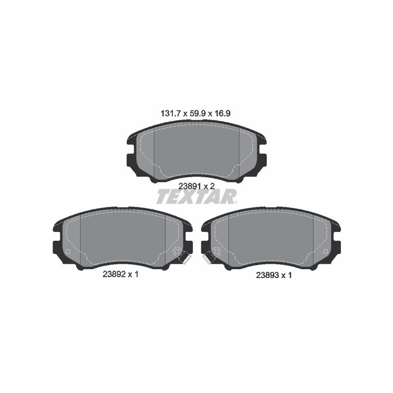 TEXTAR 2389101 Brzdové destičky Přední pro