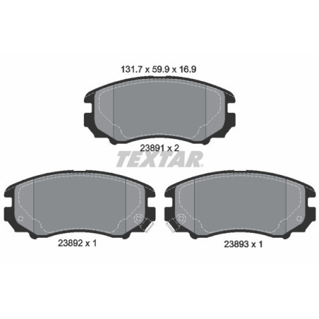 TEXTAR 2389101 Klocki hamulcowe przód dla Elantra Tucson Sonata Soul Sportage Coupe