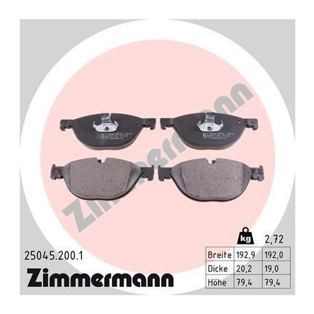 Klocki hamulcowe Przód dla BMW 5 6 7 ZIMMERMANN 25045.200.1