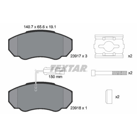 TEXTAR 2391701 Brzdové platničky predný pre Ducato Boxer JUMPER