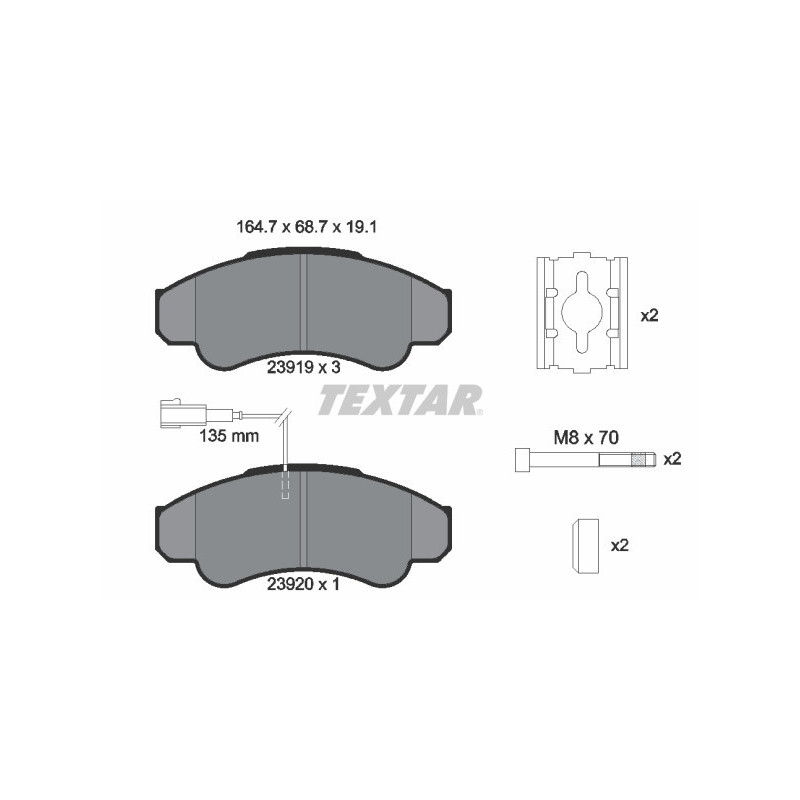 TEXTAR 2391901 Pastillas de freno delantero para Ducato Boxer JUMPER