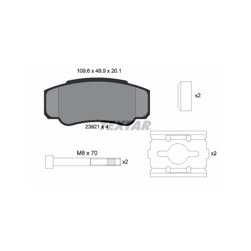 TEXTAR 2392101 Brake Pads Set Rear for Ducato Boxer JUMPER