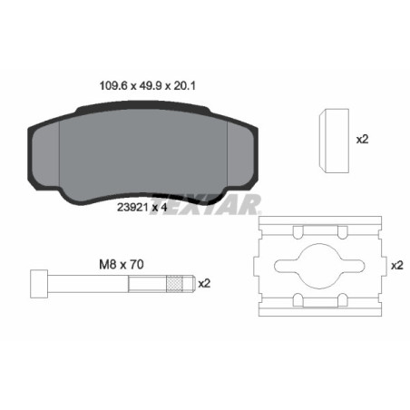 TEXTAR 2392101 Brake Pads Set Rear for Ducato Boxer JUMPER