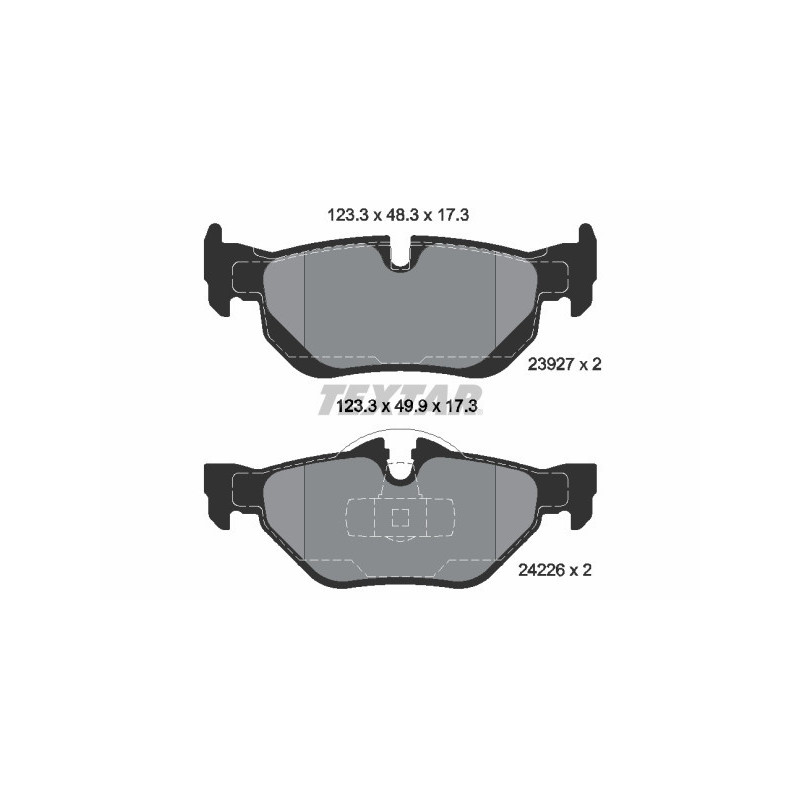 TEXTAR 2392701 Bremsbeläge Hinten für BMW 3 1 X1