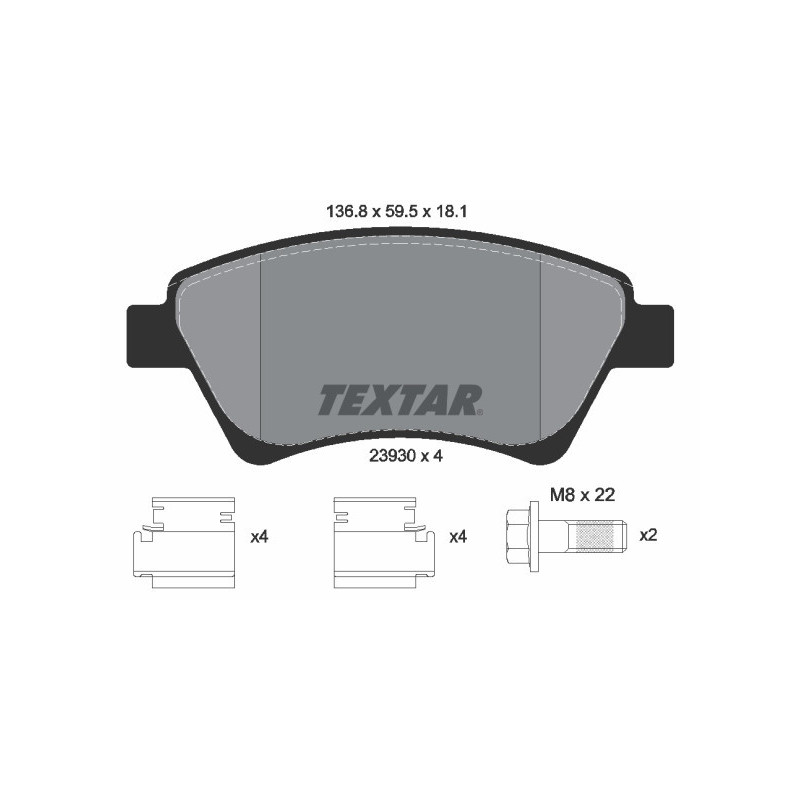 TEXTAR 2393001 Pastiglie freno anteriore per Megane Scenic Kangoo