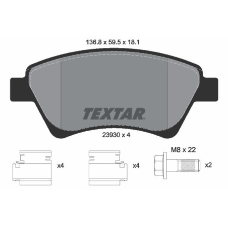 TEXTAR 2393001 Klocki hamulcowe przód dla Megane Scenic Kangoo