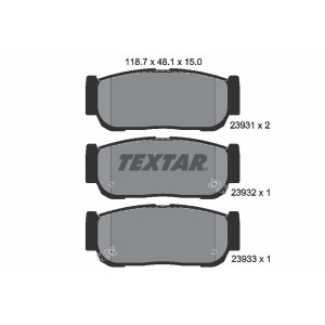 TEXTAR 2393101 Plaquettes de frein arrière pour Rexton Rodius Sorento Kyron Stavic