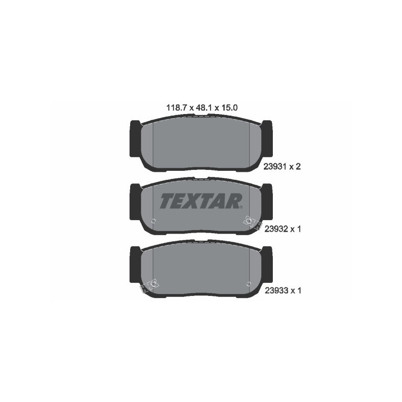 TEXTAR 2393101 Brake Pads Set Rear for Rexton Rodius Sorento Kyron Stavic