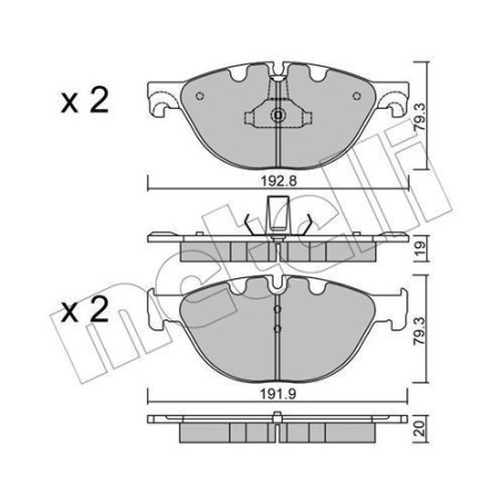 Brake Pads Set Front for BMW 5 6 7 METELLI 22-0830-0
