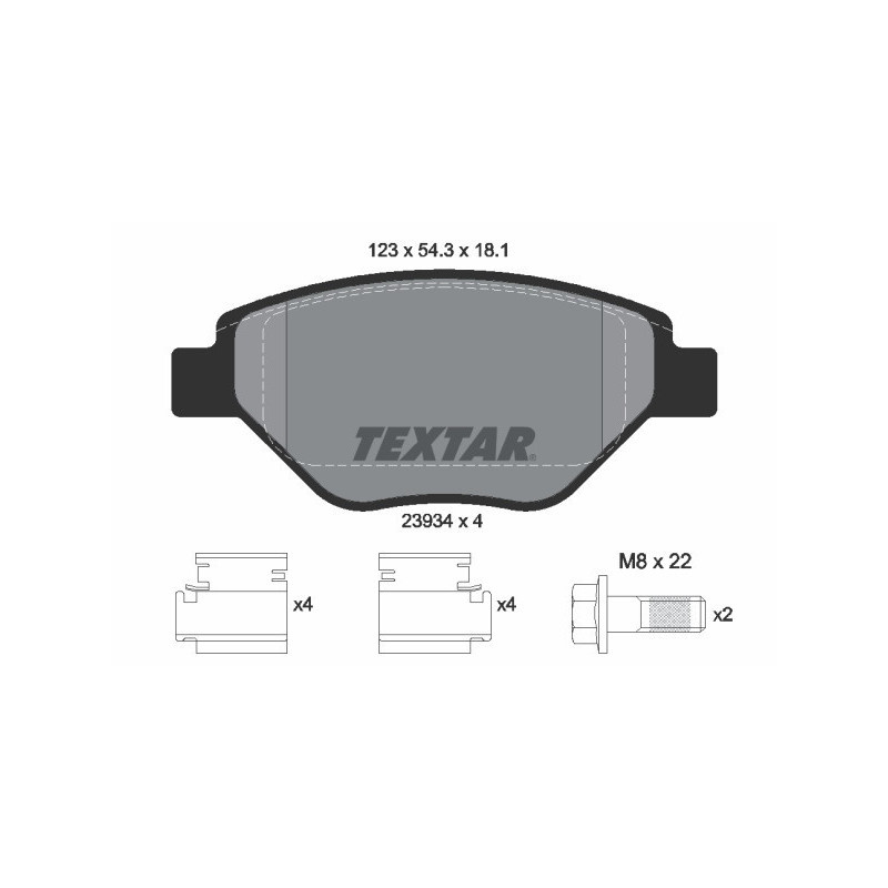 TEXTAR 2393401 Brzdové platničky predný pre Renault Megane