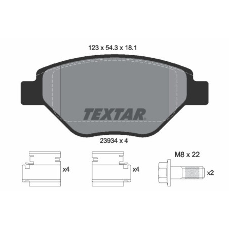 TEXTAR 2393401 Brzdové platničky predný pre Renault Megane