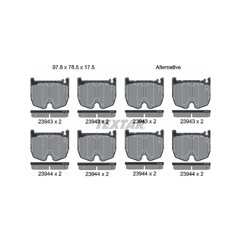TEXTAR 2394301 Plaquettes de frein Avant pour