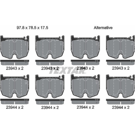 TEXTAR 2394301 Brzdové platničky predný pre Mercedes S SL E CLS