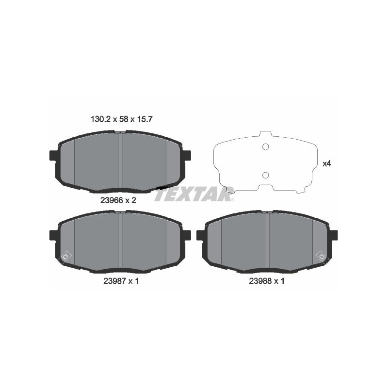TEXTAR 2396601 Pastiglie freno anteriore per Cee'D i30 Kona Carens Seltos