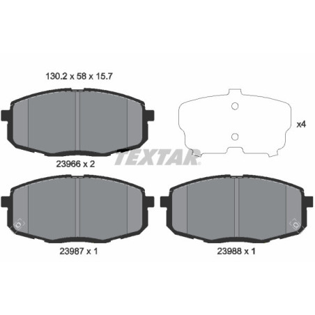 TEXTAR 2396601 Plaquettes de frein Avant pour
