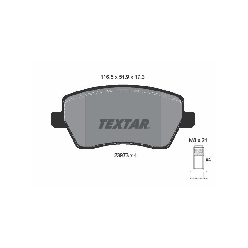 TEXTAR 2397301 Pastiglie freno anteriore per Clio Duster Kangoo Logan Dokker Lodgy Citan