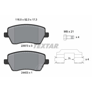 TEXTAR 2397302 Brzdové destičky přední pro Agila Swift Splash Stromos