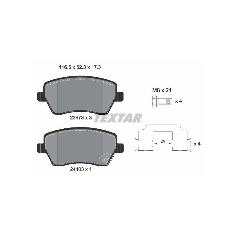 TEXTAR 2397302 Plaquettes de frein Avant pour