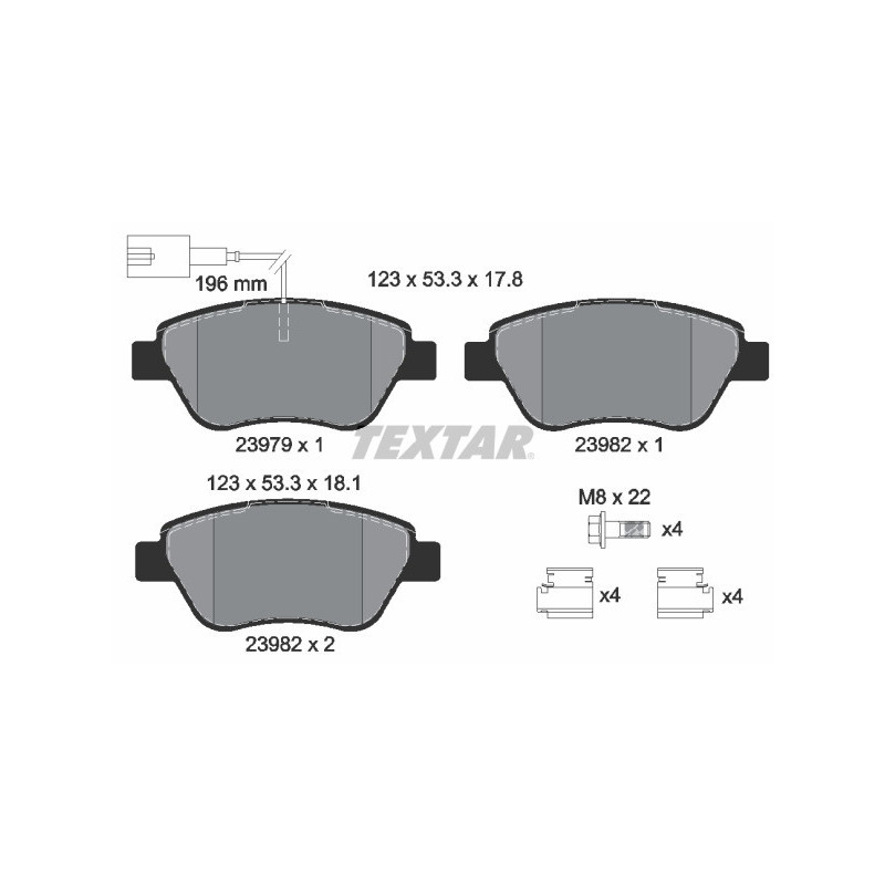 TEXTAR 2397901 Pastiglie freno anteriore per 500 Punto 500C