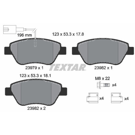 TEXTAR 2397901 Plaquettes de frein avant pour 500 Punto 500C