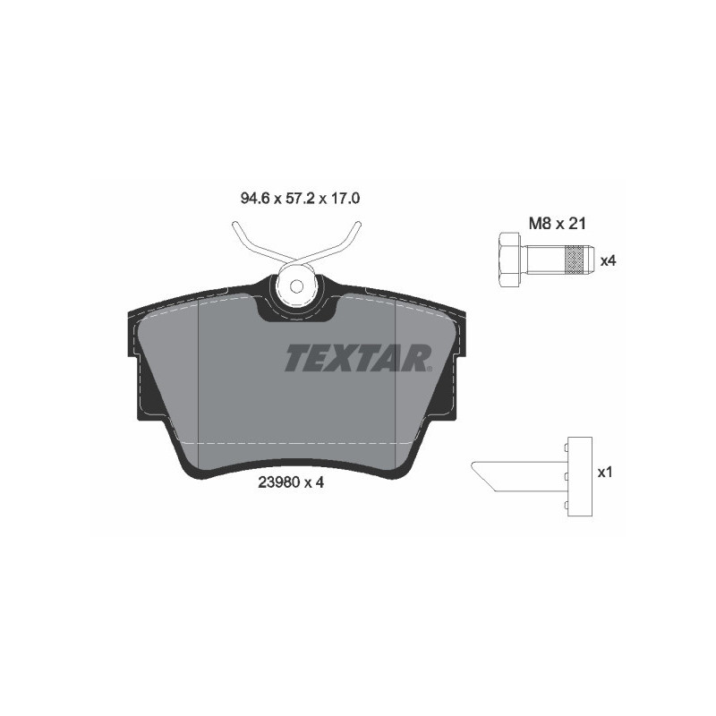 TEXTAR 2398001 Pastiglie freno posteriore per Vivaro Trafic Primastar NV300 Talento