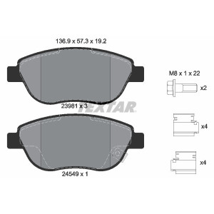 TEXTAR 2398101 Brzdové platničky predný pre Corsa 500L Corsavan