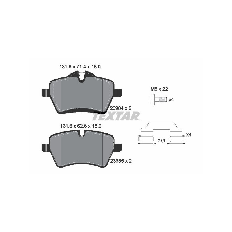TEXTAR 2398401 Brake Pads Set Front for