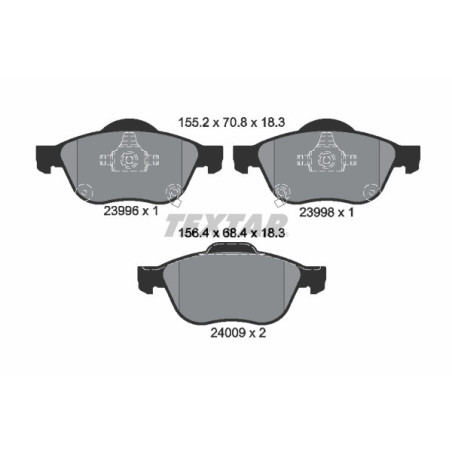 TEXTAR 2399601 Plaquettes de frein avant pour Toyota Avensis