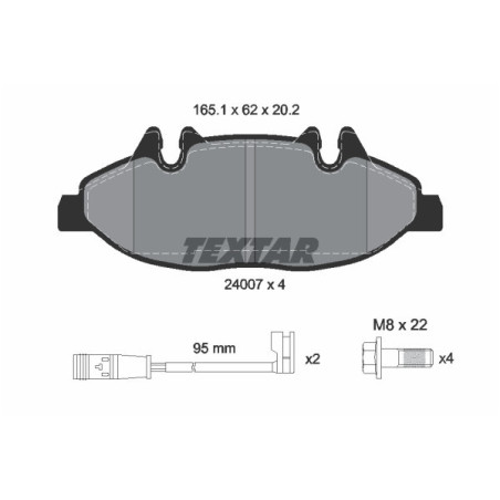 TEXTAR 2400701 Pastiglie freno anteriore per Mercedes Vito Viano