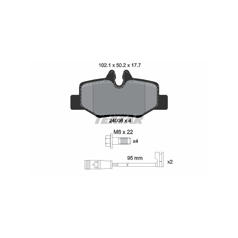 TEXTAR 2400801 Pastiglie freno posteriore per Mercedes Vito Viano