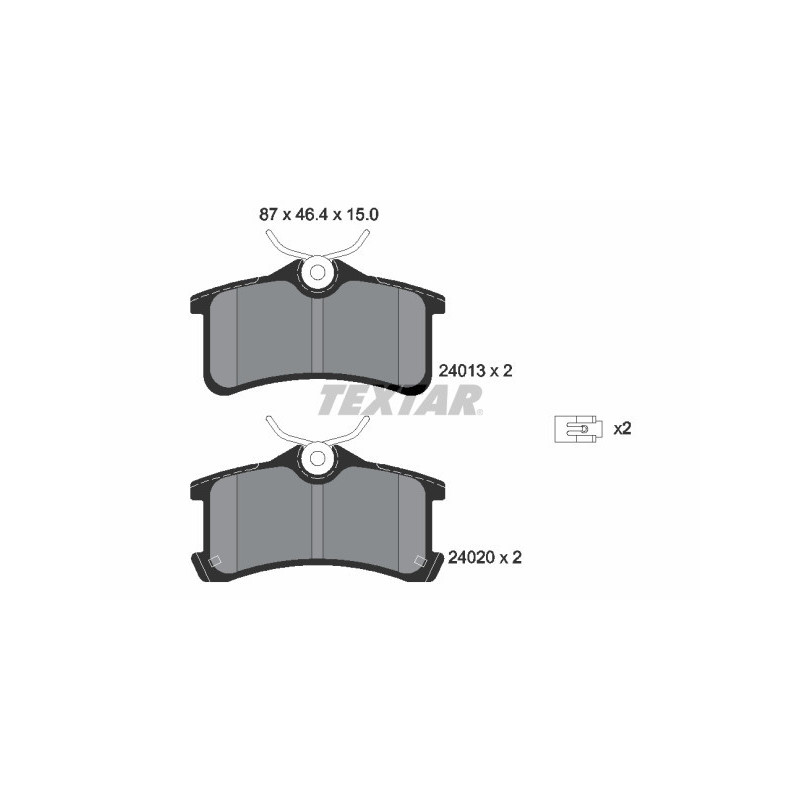 TEXTAR 2401301 Klocki hamulcowe Tył dla