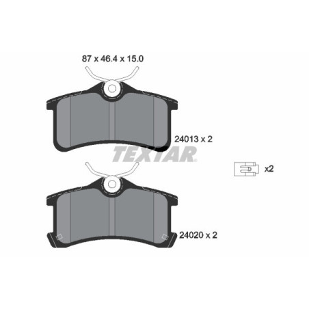 TEXTAR 2401301 Pastillas de freno trasero para Toyota Avensis Corolla