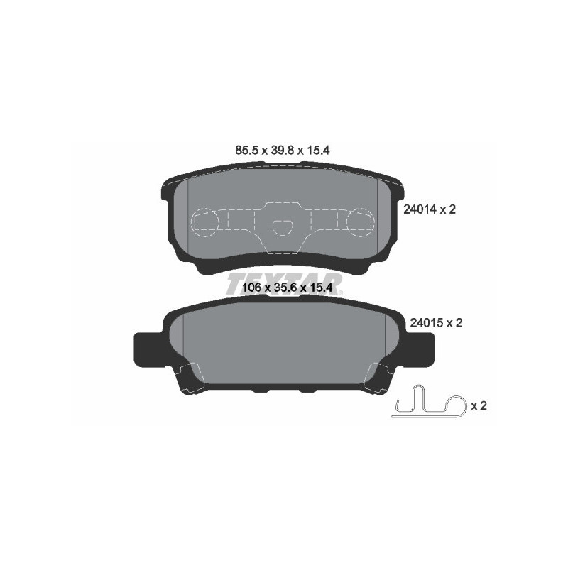 TEXTAR 2401401 Pastillas de freno trasero para Lancer Patriot Compass Caliber Avenger