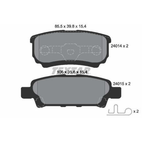 TEXTAR 2401401 Brake Pads Set Rear for Lancer Patriot Compass Caliber Avenger Outlander Sebring H-1