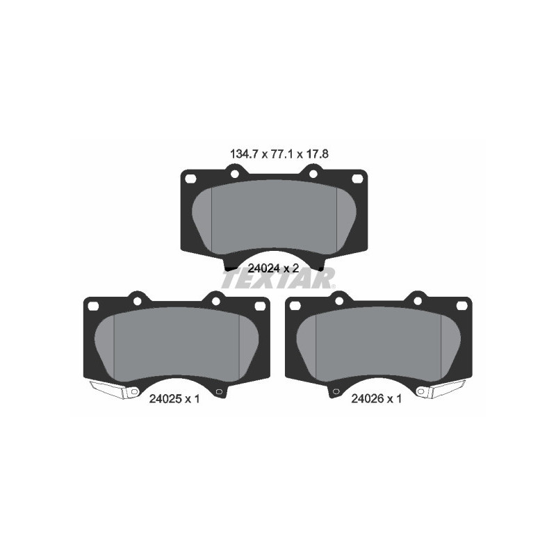 TEXTAR 2402401 Brake Pads Set Front for PAJERO Hilux 4 Fortuner Sequoia GX Tacoma Tundra