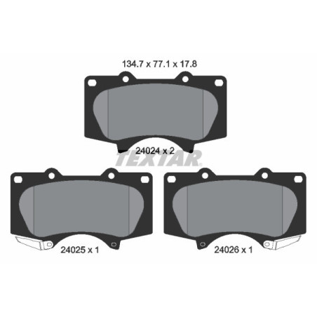 TEXTAR 2402401 Klocki hamulcowe przód dla PAJERO Hilux 4 Fortuner Sequoia GX Tacoma Tundra