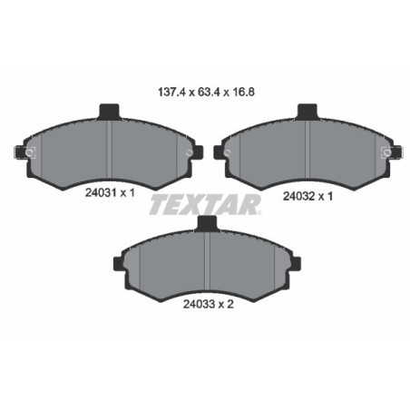 TEXTAR 2403101 Brzdové destičky přední pro Elantra Cerato Matrix