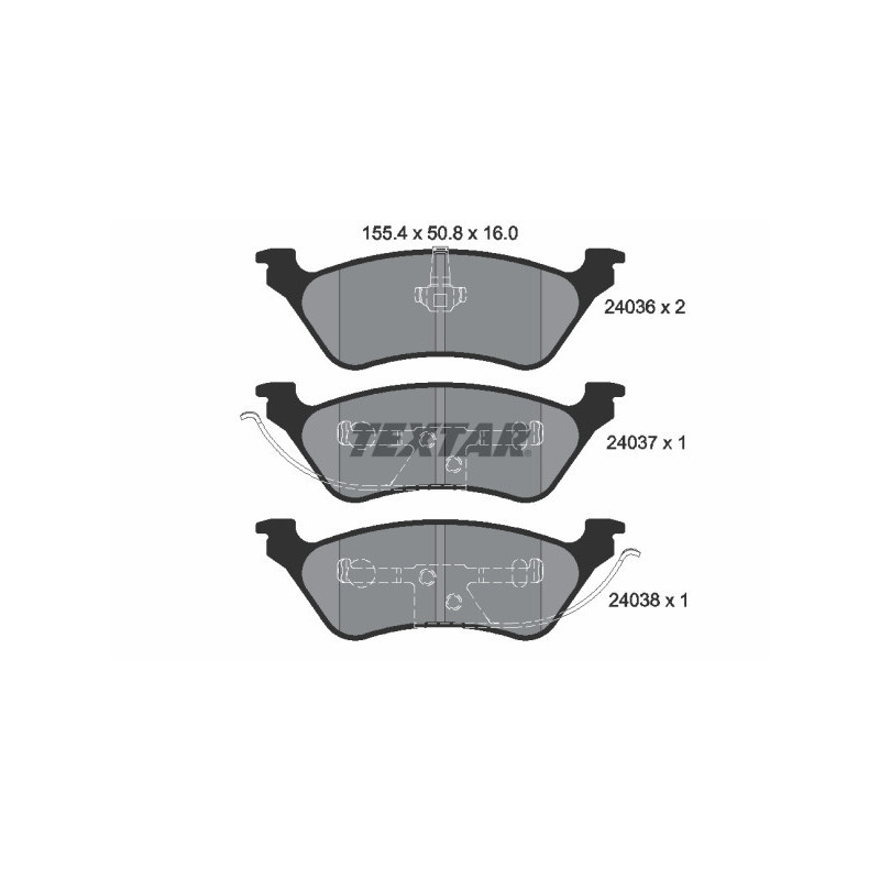 TEXTAR 2403601 Brake Pads Set Rear for Voyager Caravan