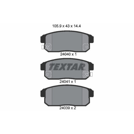 TEXTAR 2404001 Pastillas de freno trasero para Ignis Primera Maxima Cruze