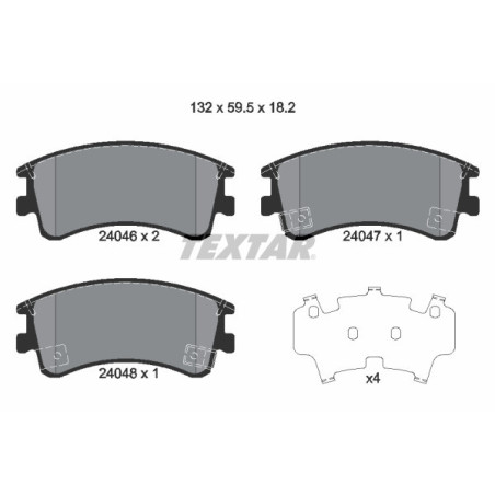 TEXTAR 2404601 Klocki hamulcowe przód dla Mazda 6