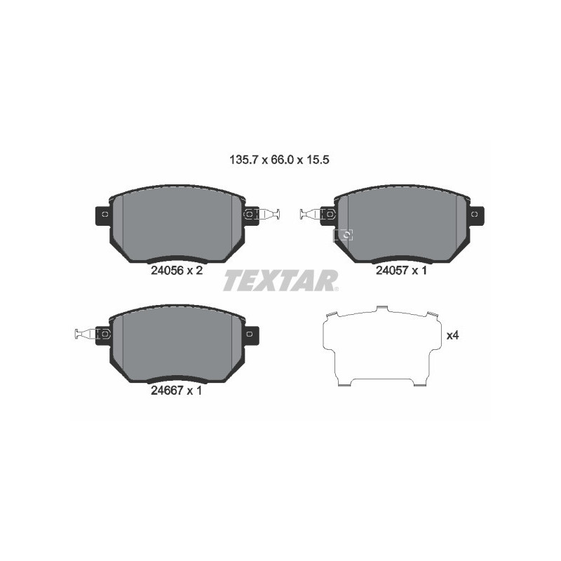 TEXTAR 2405601 Brake Pads Set Front for