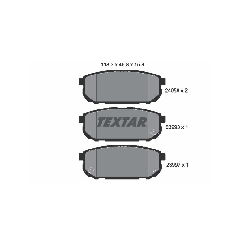 TEXTAR 2405801 Pastillas de freno trasero para Kia Sorento