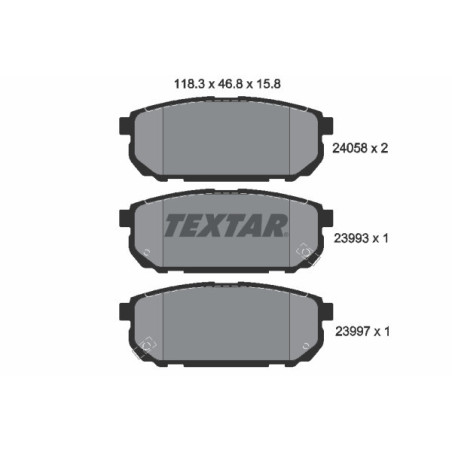 TEXTAR 2405801 Pastillas de freno trasero para Kia Sorento