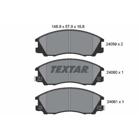 TEXTAR 2405901 Brake Pads Set Front for Hyundai Terracan