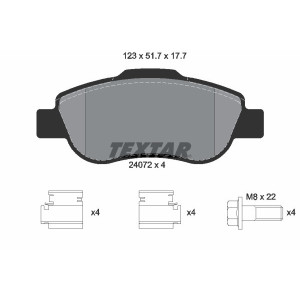TEXTAR 2407201 Brake Pads Set Front for Fiat Panda