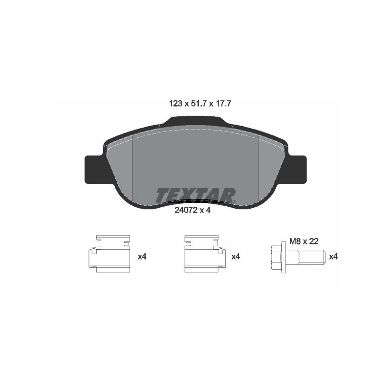 TEXTAR 2407201 Brake Pads Set Front for