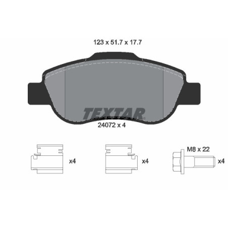 TEXTAR 2407201 Bremsbeläge Vorne für Fiat Panda